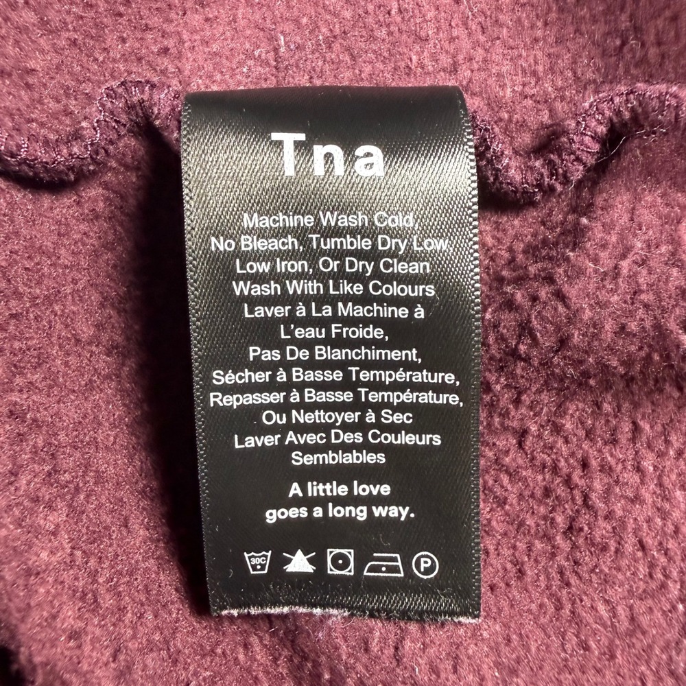 Tna Aritzia Colorblock Sweatshirt Size S Purple White Burgundy Crewneck Fleece - Picture 11 of 12